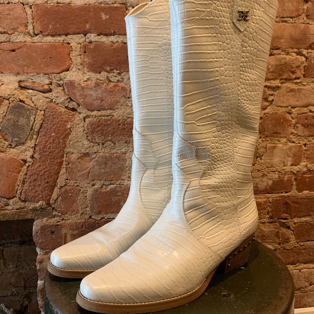 Sam Edelman - White Cowboy Boot (Oakland Boot)